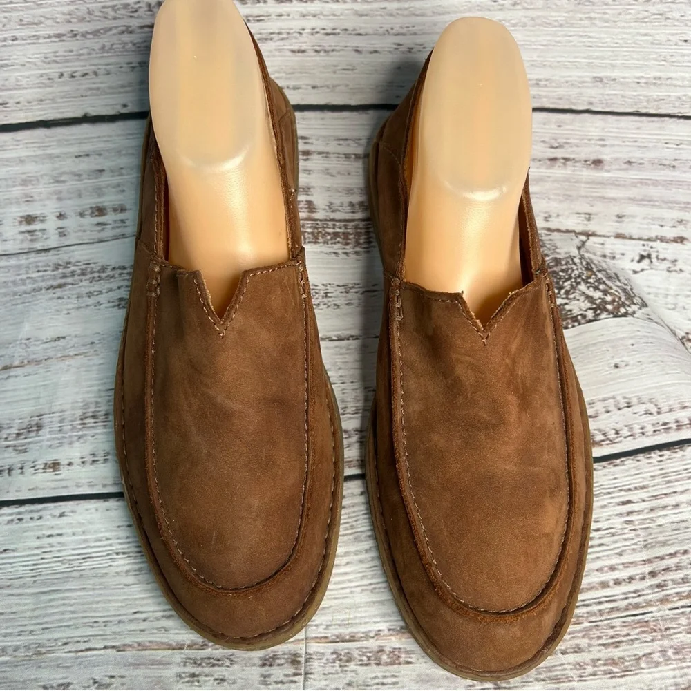 Born Stewie II Brown Suede Loafers Mens‎ 9.5 Soft Leather Slip On Shoes